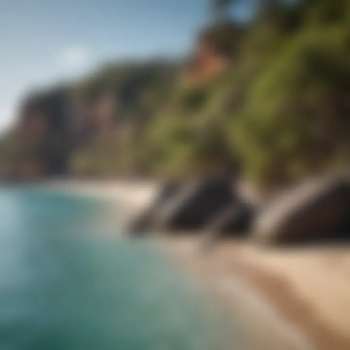 A scenic landscape of Madagascar's coastline with its pristine beaches and turquoise waters.