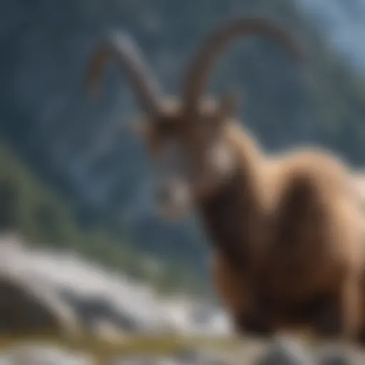 Majestic Alpine Ibex in French Alps