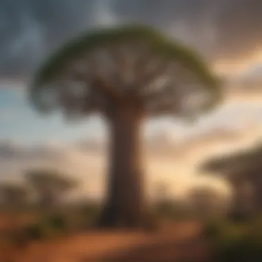 The Towering Presence of the Baobab Tree Majestic Baobab Tree in African Rainforest