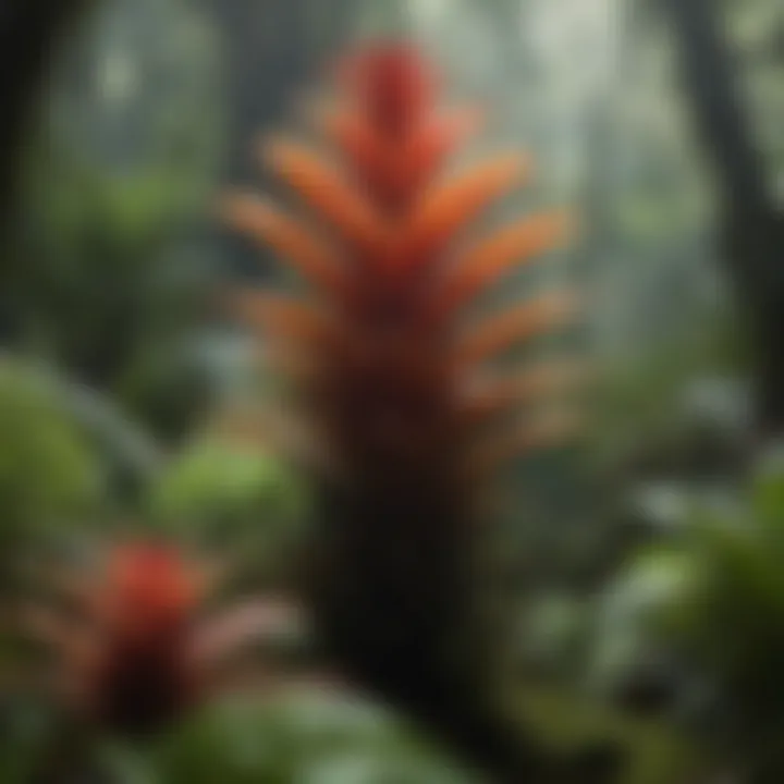 Majestic Bromeliads in Rainforest Canopy