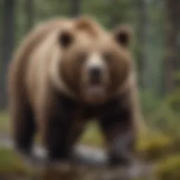 Majestic brown bear in its natural habitat