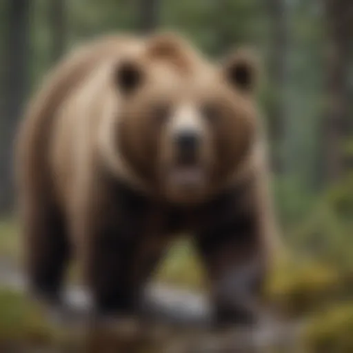 Majestic brown bear in its natural habitat