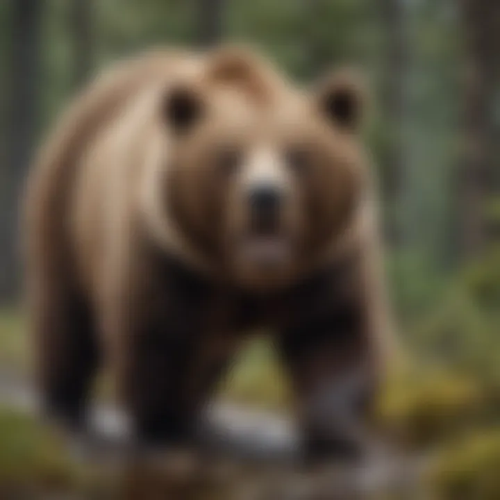 Majestic brown bear in its natural habitat
