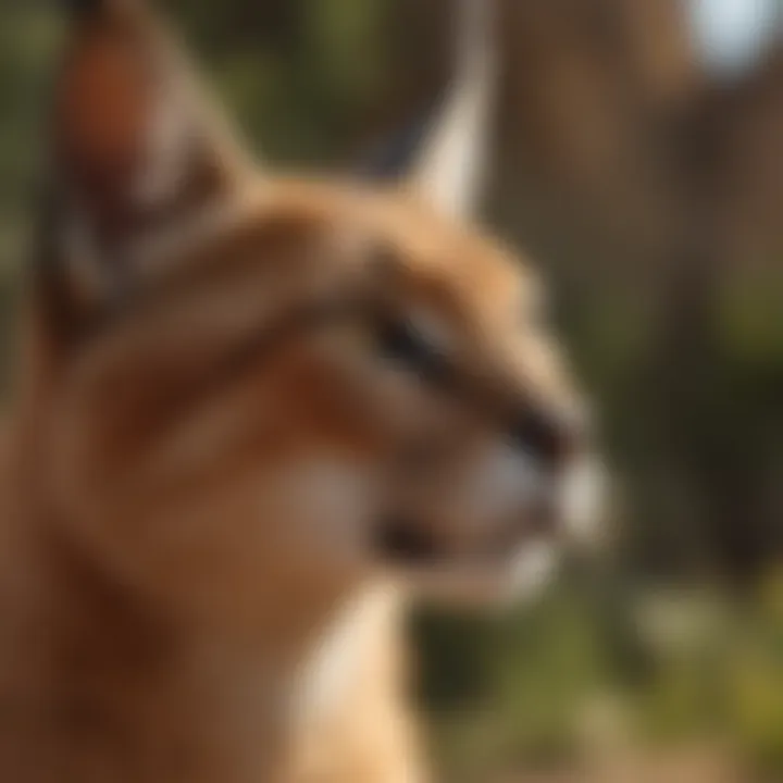 Majestic Caracal Cat Observing its Surroundings