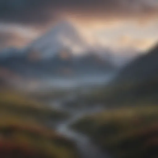 Majestic Denali Peak shrouded in mist