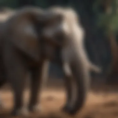 Majestic elephant in contemplation