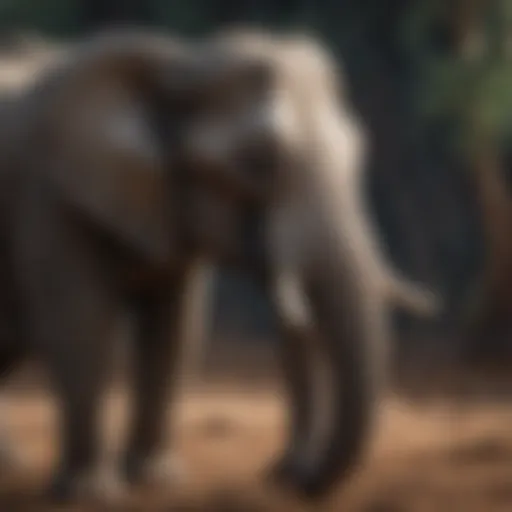Majestic elephant in contemplation