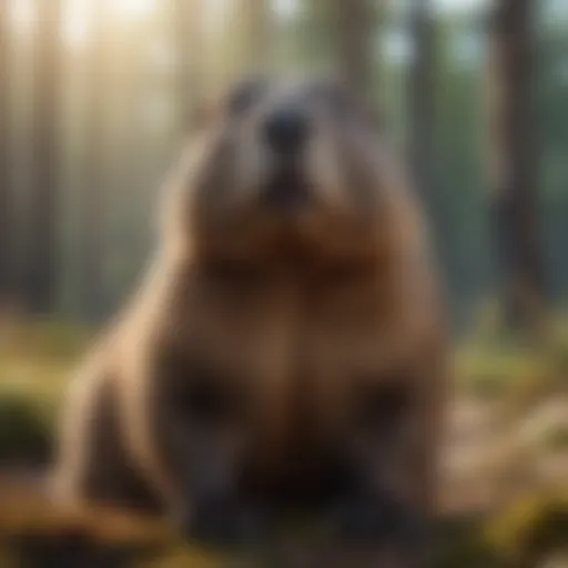 Majestic Groundhog in its Natural Habitat