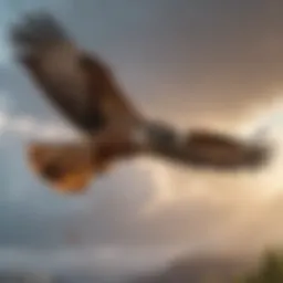 Majestic hawk soaring through the sky