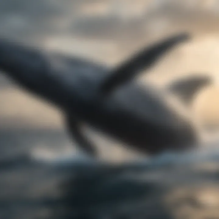Majestic humpback whale breaching the surface