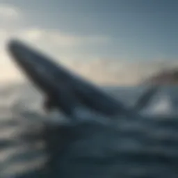 Majestic Humpback Whale swimming gracefully in the ocean