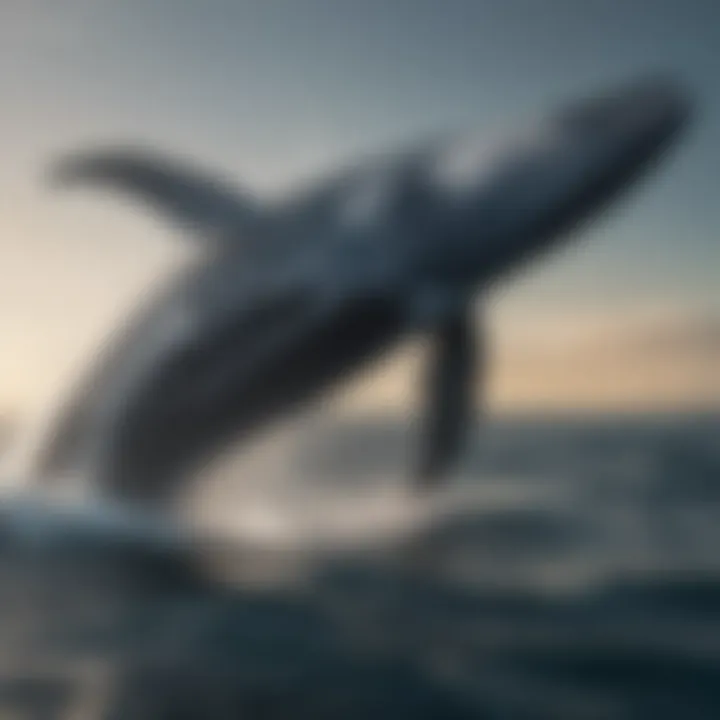 Majestic Humpback Whales Breaching in the Open Ocean