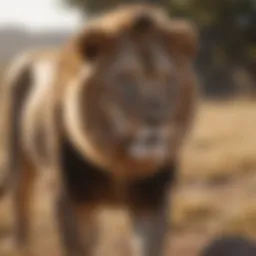 Majestic lion showcasing its dominance in the savannah