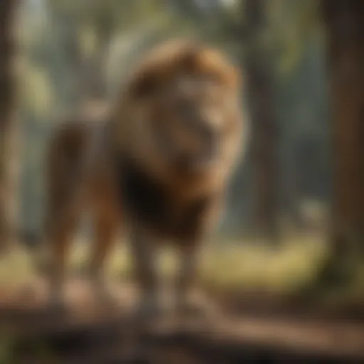 Majestic Lion Roaming in the Wilderness