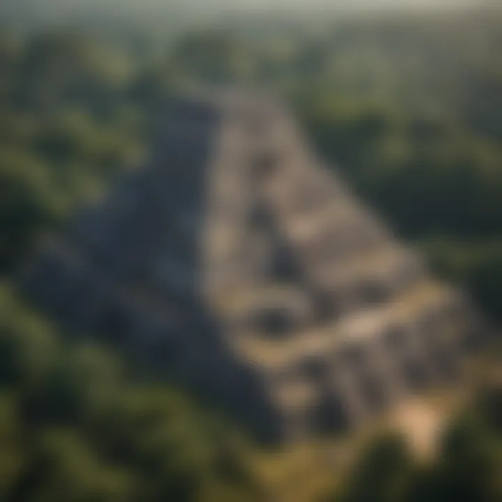 Spectacular aerial view of the ancient Mayan ruins of Palenque