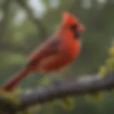 Majestic Missouri Cardinal perched on branch