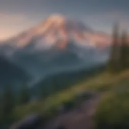 Majestic Mount Rainier towering over Washington