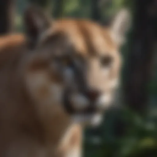 Majestic Mountain Lion in Dense Forest