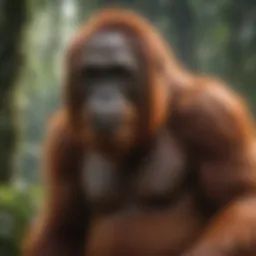 Majestic Orangutan in Lush Rainforest
