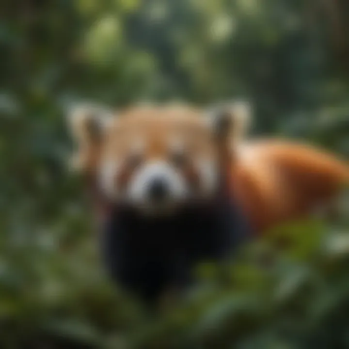 Majestic Red Panda in Serene Forest Setting