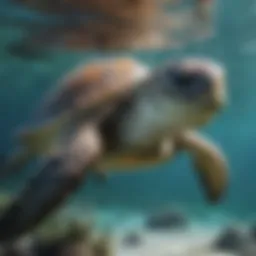 Majestic Sea Turtle Gliding Through Crystal Waters