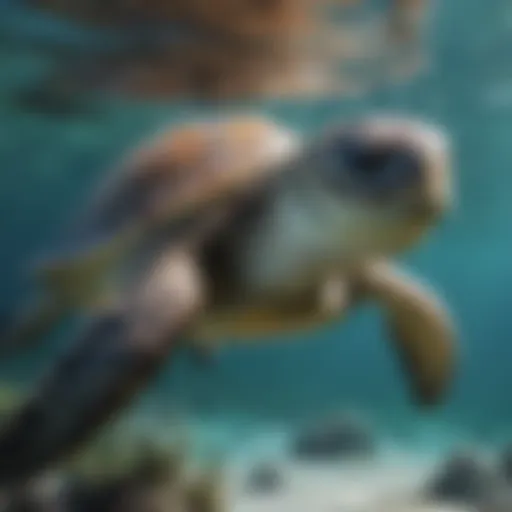 Majestic Sea Turtle Gliding Through Crystal Waters