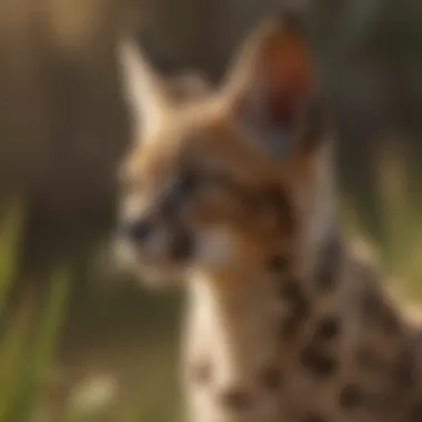 Majestic Serval Kitten Gazing into the Distance