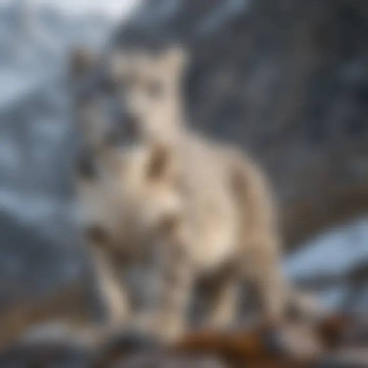 Majestic Snow Leopard in Mountain Region