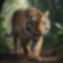 Majestic Tiger Roaming in the Jungle