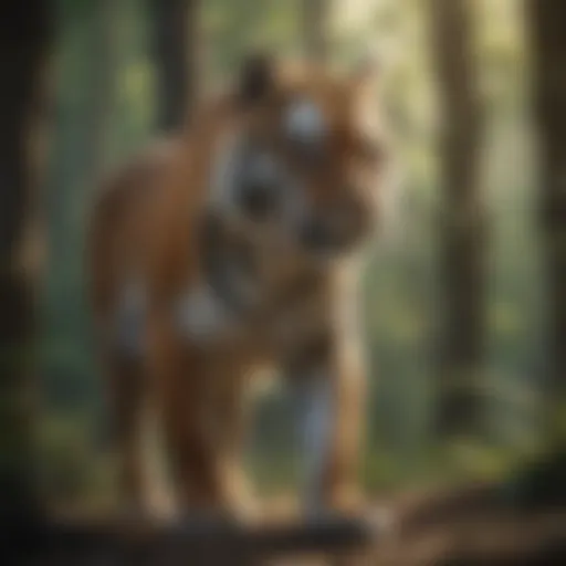 Majestic Tiger Roaming Through the Forest