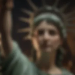 Majestic Torch Illumination Inside Statue of Liberty