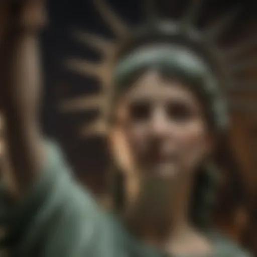 Majestic Torch Illumination Inside Statue of Liberty