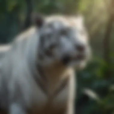 Majestic White Tiger in Jungle