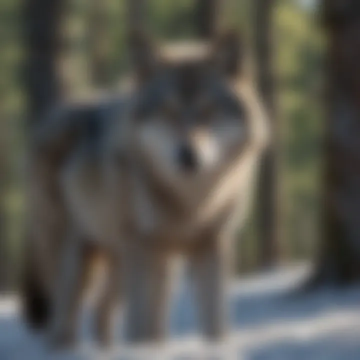 Majestic Wolf in Boreal Forest