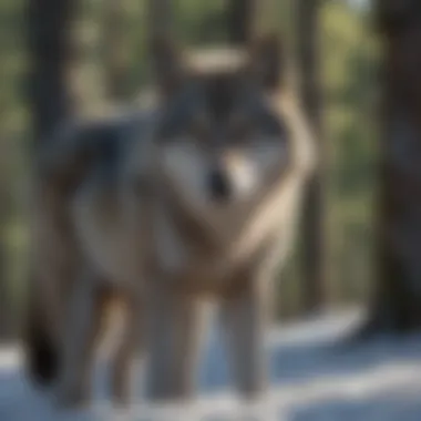 Silent Guardian of the Boreal Majestic Wolf in Boreal Forest