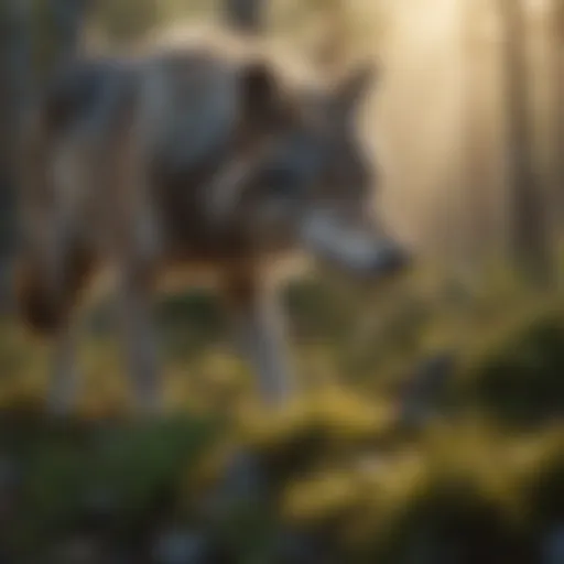 Majestic wolf in natural habitat