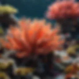 Colorful coral reef teeming with life