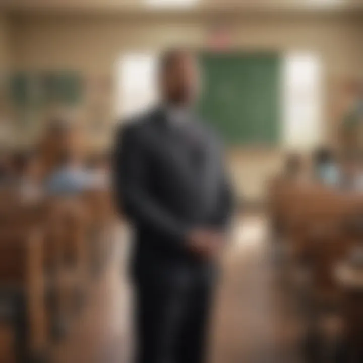 Martin Luther King Jr. standing in front of a classroom