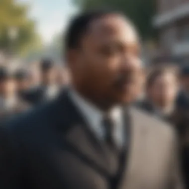 Martin Luther King Jr. leading a peaceful protest march
