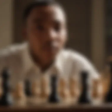 Young Martin Luther King Jr. playing chess