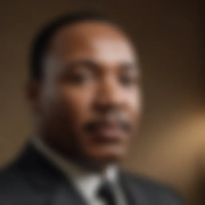 Portrait of Martin Luther King Jr. with a look of conviction