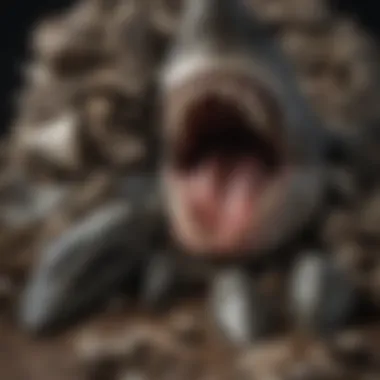 Fossilized Megalodon Teeth and Modern Shark Teeth Fossilized megalodon teeth displayed alongside modern sharks' teeth
