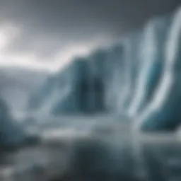Surreal depiction of melting glaciers