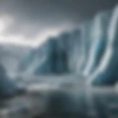 Surreal depiction of melting glaciers