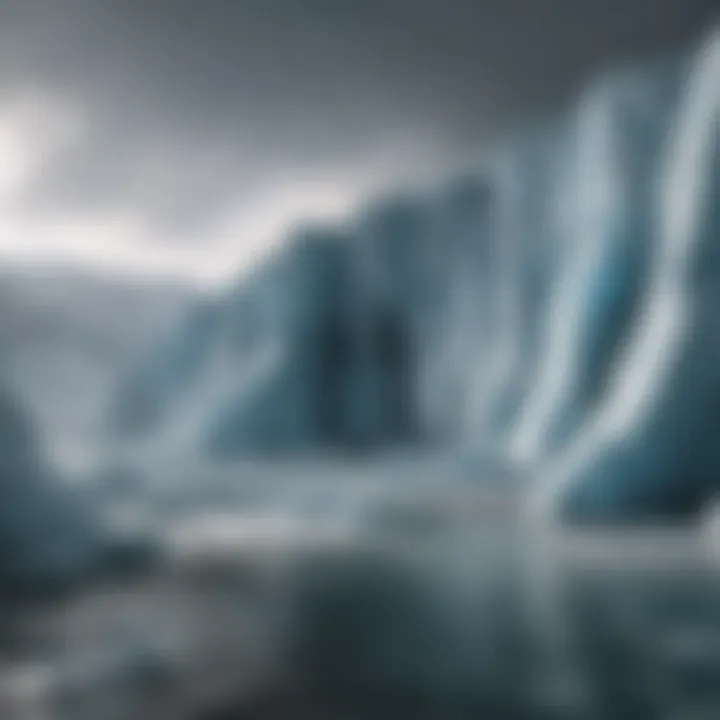 Surreal depiction of melting glaciers