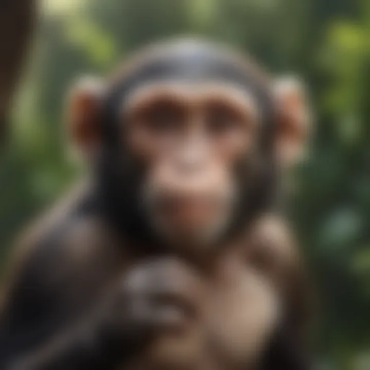 Curious monkey observing its surroundings