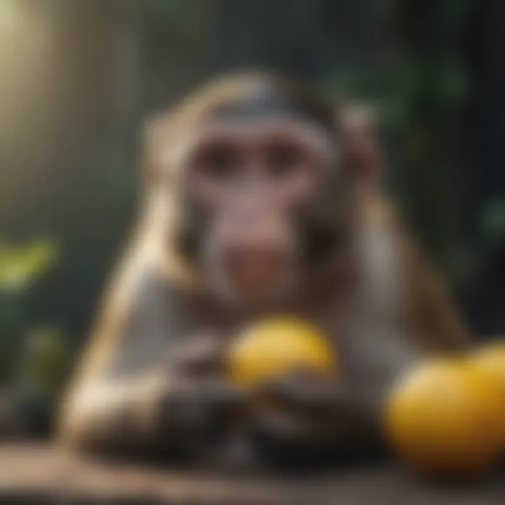 Intelligent monkey showcasing problem-solving skills