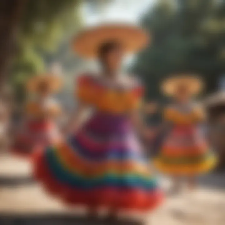 Traditional Mexican dance being performed in colorful costumes
