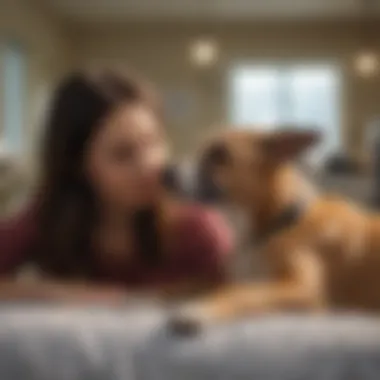 Rehabilitation Journey: Healing with Love A dog being cared for in a rehabilitation center.