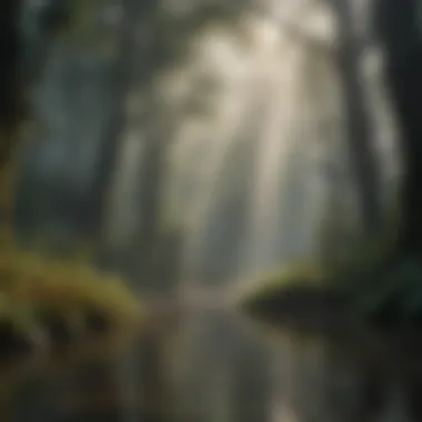 Serene Dawn: A Misty Morning in the Rainforest Realm Misty Rainforest Morning